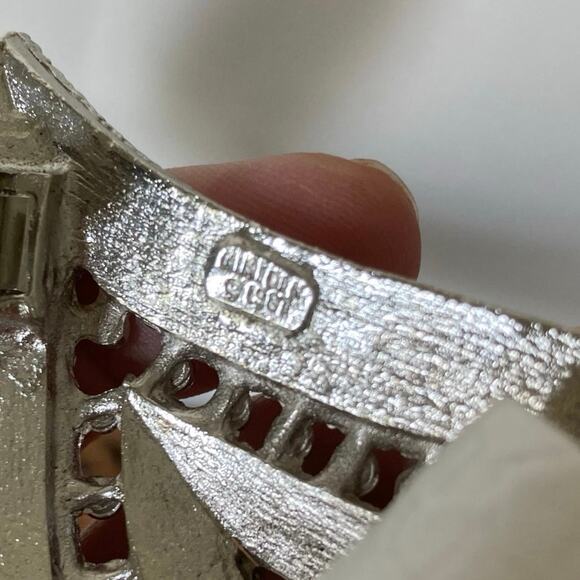 Vintage Mimi D Leaf Retro Reptile Leather Silver 1987 Signed Rare Buckle Belt main image 4